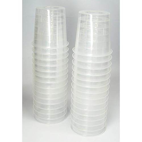 30 2 Ounce Graduated Clear Plastic Cups for Mixing Paint, Stain, Epoxy, Resin 60cc 2oz oz