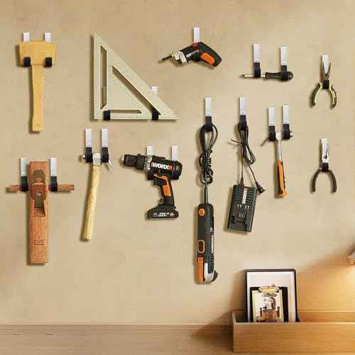 Heavy Duty Steel Garage Hooks,Garage Storage Utility Hooks,Heavy Duty Garage Garden Tool Organizer,Steel Wall Mount Hooks, Garden Hose Hanger, Small U Hooks (Black 8 Pack)
