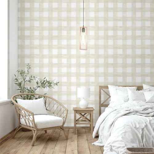 Peel and Stick Wallpaper Boho Modern Wall Paper Checkered Peel and Stick Removable Contact Paper Self Adhesive Wallpapers for Bedroom Bathroom Cabinet Shelf Liner Vinyl 17.3" x 78.7"