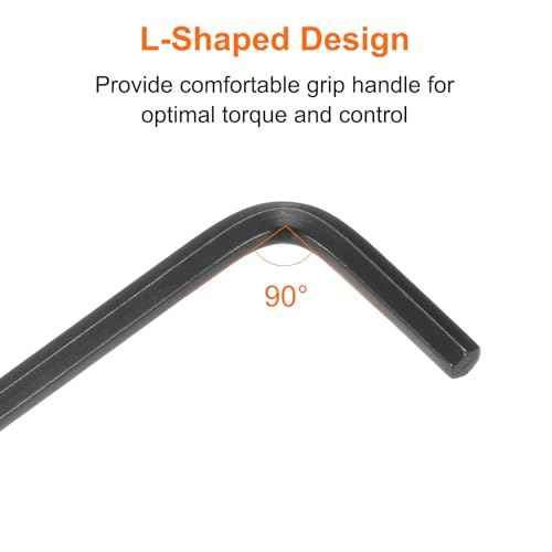 HARFINGTON 20pcs Hex Key Wrench 1/8" L-Shape Hexagon SAE Wrenches Chrome Vanadium Steel Repairing Tool for Home Repair, Black