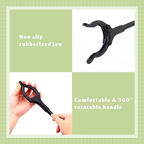 Norme 6 Pcs Grabber Reacher Tool Bulk, 31.5" Long Handle Trash Picker for Elderly, Lightweight Handy Aid Nonslip Claw Grabber for Arm Extension 360 Rotating Pickup Stick