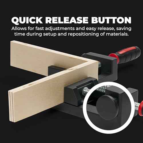 90-Degree Angle Clamp - Home Improvement Corner Clamp for Wood, Metal Tubes & Glass - Adjustable Hand Tool - Aluminum Alloy Die-Cast