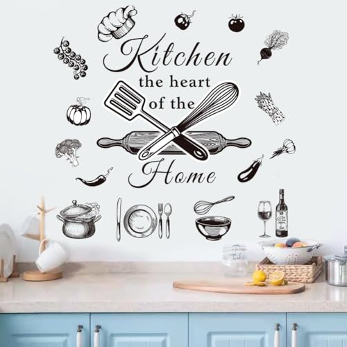Wall Stickers Kitchen Quotes Wall Decals Wall Art Decals for Kitchen Dining Room Restaurant Vinyl Wall Sticker Peel and Stick Wall Decoration