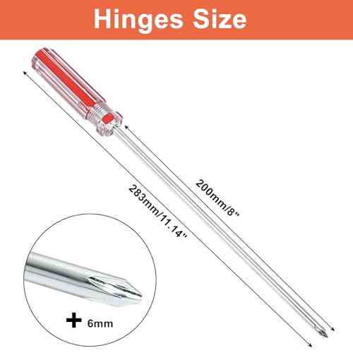 Piutouyar 8 Inch Phillips Screwdriver, Extra Long Shaft Cross Head Screwdriver #2 Magnetic Tip Screwdrivers Long Screwdriver for Repair Home Improvement, Red