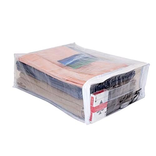 10-Pack Clear Vinyl Zippered Storage Bags 12 x 15 x 5 Inch