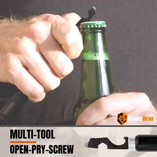 Tactical Pen ? Self Defense Pen & Multi-tool Pen - Flashlight Survival Pen for Men & Women - Tactical Gear & Gift - Military EDC Pen + Glass Breaker + Bottle Opener ? 3 Ink Refills + 12 Batteries