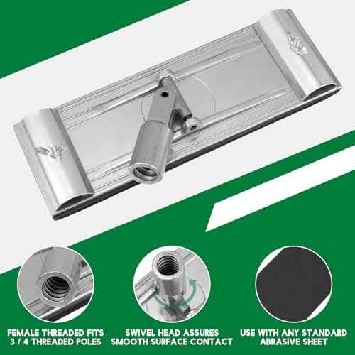 Hicarer 2 Pcs No-flip Pole Sander Head for Drywall with Quick Release Clips and Universal Coarse Thread Wall Ceiling Sander, Head Only