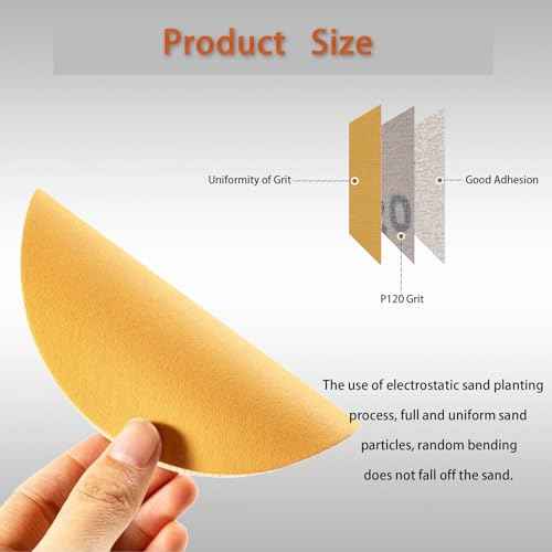 waltyotur 100Pcs Hook and Loop Sanding Discs 5 Inch NO-Hole 120-Grit Sandpaper Sanding Discs Hook and Loop Backing Aluminum Oxide Round Sandpaper for Polishing Accessories