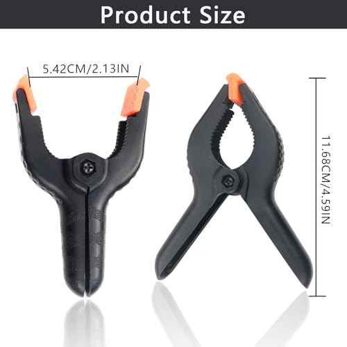 4 Pcs Spring Clamps, 4 in Plastic Heavy Duty Spring Clips for Crafts, Mini Clamps for Woodworking and Backdrop Clips Clamps for Photography for Backdrop Stand Photography Home
