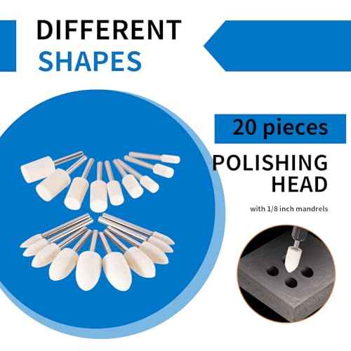 110PCS Wool Felt Polishing Wheel Kit for Rotary Tool - 1/8" Shank, Jewelry Metal Buffing Wheels