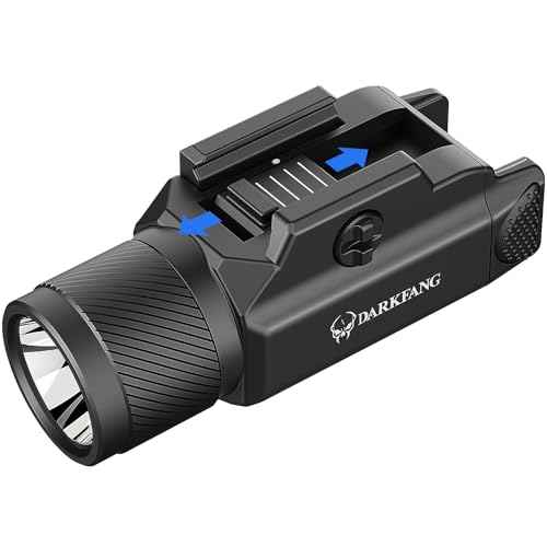 DARKFANG Tactical Flashlight 1500 Lumen for Shotgun/Pistol Light with Momentary/Strobe Function for 1913 Picatinny Rail