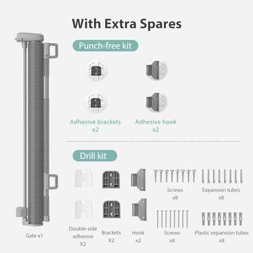 No-Drill Retractable Baby Gates for Stairs with Auto-Lock,33" Tall,Extends up to 55" Wide Mesh Baby Dog Pet Cat Gate with Double Lock for Doorways,Child Gate for Hallways Kitchen Indoor Outdoor Grey