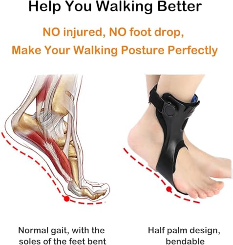 AFO Drop Foot Brace, Upgraded Medical Foot Up Ankle Foot Orthosis Support with Inflatable Airbag for Hemiplegia Stroke Shoes Walking Foot Stabilizer (Left, S)