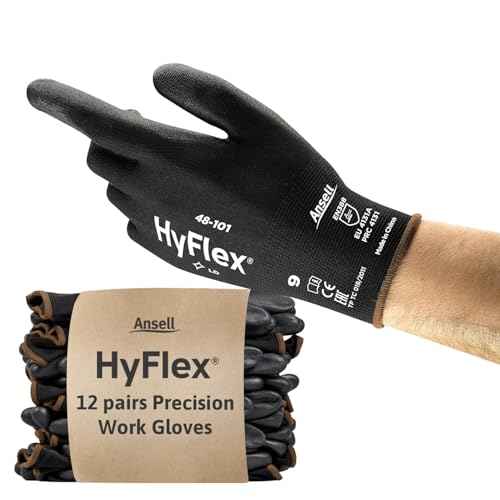 Ansell 48-101-10 Sensilite Gloves, Size 10, Black, Pack of 12