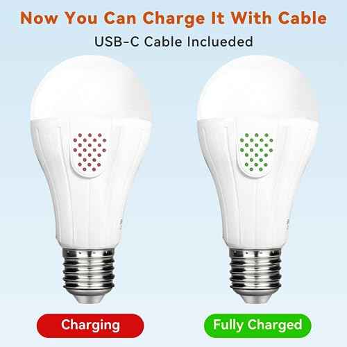 Neporal MagicGlow Rechargeable Light Bulbs with Remote, 3 Colors Shift + Stepless Dimmable Battery Light Bulbs, USB Rechargeable, A19, Up to 24 Hours