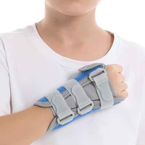 Kids Wrist Support Immobilizer Pediatric Wrist Brace Night Support With Splint To Aid Sprains Strains Support Tendonitis Carpal Tunnel Juvenile Arthritis (Left hand, Small)