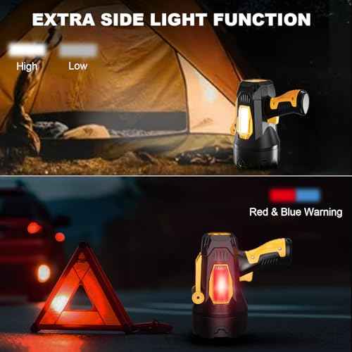 LBE Rechargeable Spotlight, Super Bright 90,000 Lumens Led Flashlight Handheld Spot Lights Outdoor with Cob Light, 10000?Ah Long Lasting Large Spotlight for Hunting Boating Camping