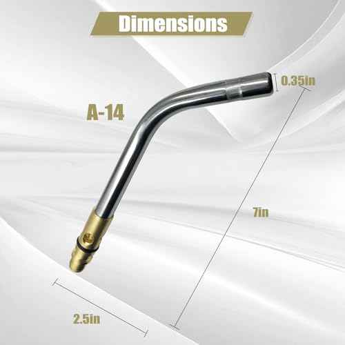 0386-0105 A-14 1/2" Torch Tips for G-4 or PLF-A5 Handles, Soft Solder 2 to 3-1/2", Silver Braze 1 to 2", Air Acetylene, Manual Lighting, Quick Connect, Removable Orifice Screw