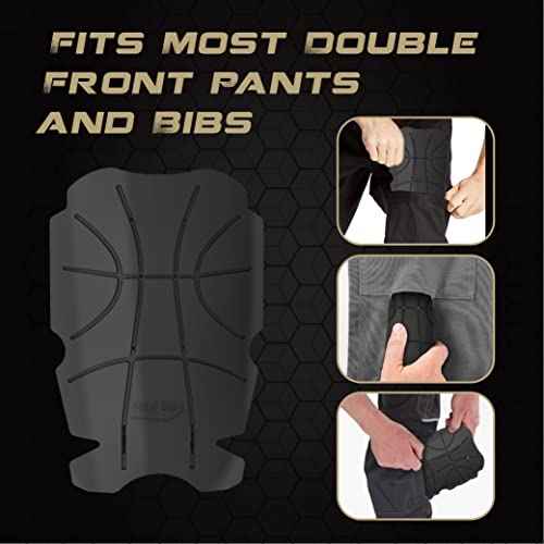 Knee Pad Insert for Work Pants/Bibs, Uniforms, and Tactical Pants, Breathable Knee Pad Inserts for Construction, Flooring, and Garage, 11.5''¡¿7.9''¡¿0.45'', BLACK, 3 Pairs