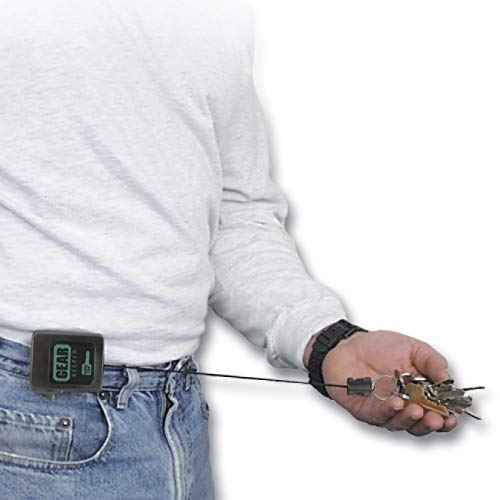 Lucky Line HIGH Force Gear Keeper, Industrial Strength Key Retractor with 42" Kevlar Cord, Clip-On, 1 per Pack (47301), Black, HIGH Force - Holds 15-28 Keys or 12 oz