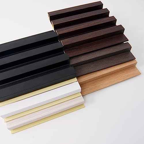 Art3d Slat Wall Panel for Modern Decor, WPC Acoustic Diffuser Panel, Samples 6-Pack 6 x 6in.