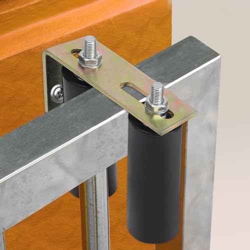 2 Pack 6" Gate Roller Guide with L-Bracket, Universal Adjustable Heavy Duty Sliding Gate Rollers,Sliding Gate Kit, Black Sliding Gate Guide Roller,Sliding Door Hardware