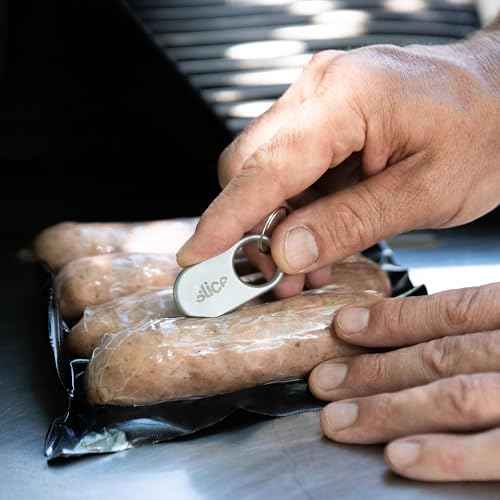Slice Slicer Pro Box Cutter | Ceramic Keychain Knife and Heavy Duty Micro Cutter | Lasts 11x Longer than Metal | Silver