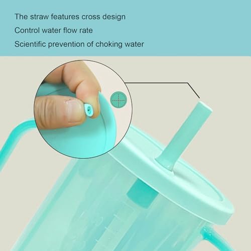 3 Pcs Adult Sippy Cups for Elderly, Spill-Proof Cup with Straw and Handles, Plastic No Spill Sippy Cups for Adults Hospital Disabled Patients, 12oz