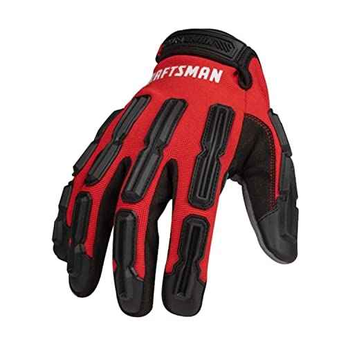 Craftsman Work Gloves, Anti-shock Impact Protection, Adjustable Cuff (2-Pair Pack)