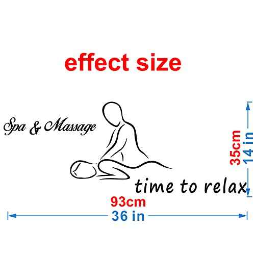 Time to Relax Wall Decal ? PVC Removable Vinyl Sticker for Spa, Massage Room, Sauna, Therapy Space, or Wellness Center ? Calming Word Art Decor ? Size: 36"x14" (Black-JWH329~Spa&Massage)
