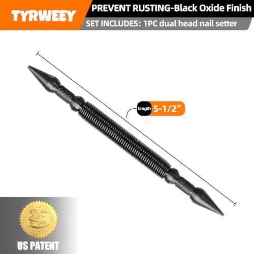 1-Piece Nail Setter Dual Head Nail Set, Dual Head Center Punch, Nail Tool Features 1/32-in, 1/16-in