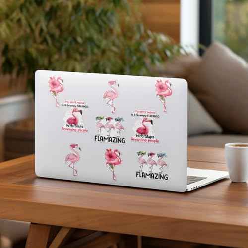 Pack 9 Pcs Flamingo Sticker for Cars Vehicles Trucks Laptops Window Helmets Funny Sayings Bumper Stickers Waterproof Removable Vinyl Wall Decals Car Exterior Laptop Accessories