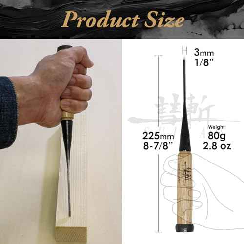 SUIZAN Japanese Wood Chisel 1/8" (3mm) - Professional Oire Nomi Woodworking tools