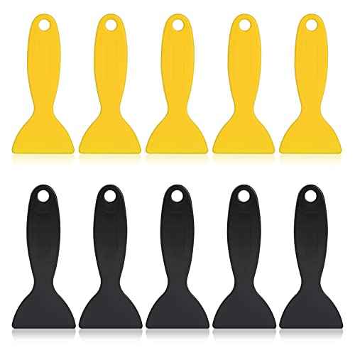 10 Pcs Plastic Scraper,Plastic Spatula Paint Scrapers Flexible Resin Scraper Putty Knife Air Bubble Remover Sticker Installation Tool for 3D Printing Resin Removal,Spackling,Patching,Decal,Wallpaper