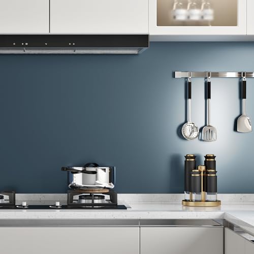 Wallercity Metal Indigo Peel and Stick Contact Paper for Countertops Navy Blue Stainless Steel Peel and Stick Wallpaper Self Adhesive Refrigerator Cover Film Contact Paper for Cabinets 15.8''x78.7''