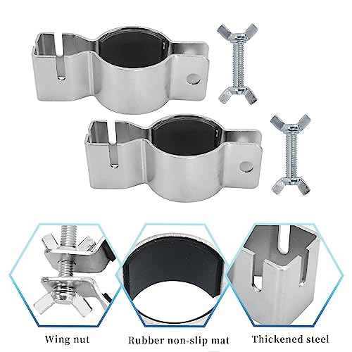 UOIENRT 2 Pack Pipe and Drape Clamps, 3 Way Extra Double Crossbar, Drape Support Clamp for Wedding Decoration, Party