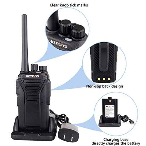 Retevis RT27 Walkie Talkies for Adults Long Range,2 Way Radio Rechargeable,VOX HandsFree,Heavy Duty,Portable FRS Two-way Radios for Commercial Retail Restaurant School(5 Pack)
