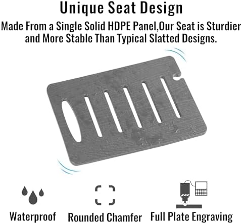 HDPE Waterproof Shower Bench,Shower Seats for Adults Shaving Legs,Shower Stool for Inside Shower 300 Lbs Capacity Grey&White