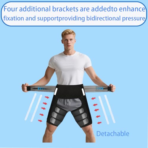Thigh Compression Sleeve | Hip Sciatica Pain Relief Device Brace | Hamstring & Groin Compression Sleeve Wrap for Sciatic Nerve Relief | Hip Support Brace for Women & Men (1, Small)