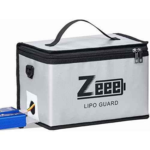 Zeee Lipo Fireproof Safe Bag - Large Capacity Storage Guard Pouch for Charging - 10 Cell Adjustable (10.6x6.7x6.7in)