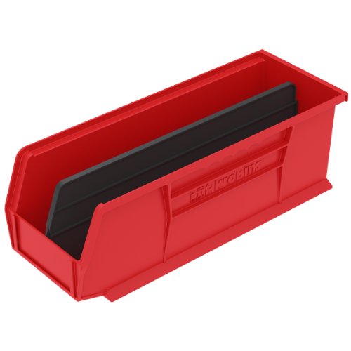 Akro-Mils 40234 Plastic Length Dividers for AkroBins Stackable Storage Bins Model 30234, Custom Storage Inserts for Tools, Crafts & Supplies, 6-Pack, Black