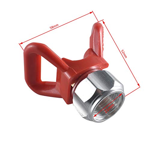 213 Spray Tips Airless Paint Spray Gun Sprayer Tip Guard Nozzle Seat Fit for Titan Wagner Airless Paint Spray Guns and Airless Sprayer Spraying Machine (Red)