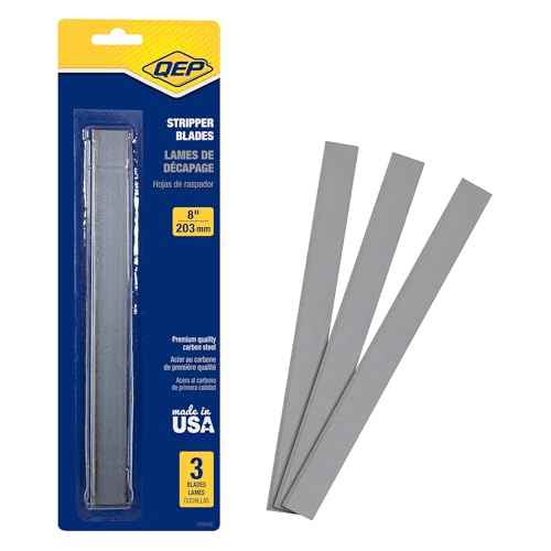 QEP 62904Q 8 in. Carbon Steel Replacement Blades for Floor Scraper and Striper, 3 Count, Grey