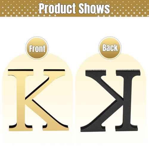 3D Letters for Wall Decor£¬7.87 Inch Gold Elegant Acrylic Letters for Wall Stickers Decor and DIY Home Decoration £¨K,1 pcs£©