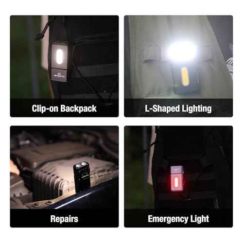 Klarus E8 180¡Æ Swivel Head & Triple-Light Pocket Flashlight - 1000 Lumens, Rechargeable, IPX6 Waterproof, Magnet, Clip (EDC)