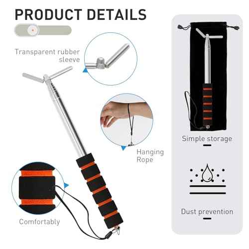 Smoke Detector Tester Pole - Smoke Detector and Emergency Exit Light Extendable Pole Tester - Emergency Light Testing Pole - Ensuring Safe and Efficient Testing of Life Safety Products,2 Pack