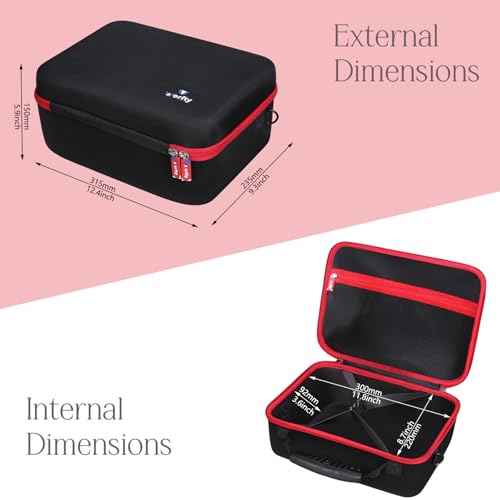 Case for CRAFTSMAN CMCF940M1 / CMCF921B V20 RP Impact Wrench 1/2 Inch & Battery and Charger with Mesh Pocket - Hard Protective Travel Carrying Storage Organizer Bag (Black & Red)