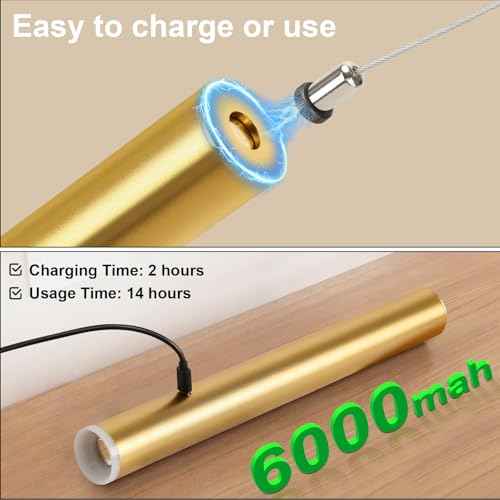 Battery Operated Pendant Light Set of 2, Wireless Chandelier with Remote, 3 Color Dimmable, 6000mAh Hanging Battery Operated Light for Kitchen Island Dinning Room Bedroom, Gold