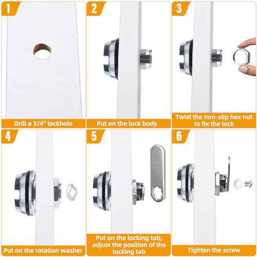 RealPlus Combination Cam Lock, Combination Cabinet Lock Password Coded Cabinet Locks (6pcs 1-1/8", Silver)