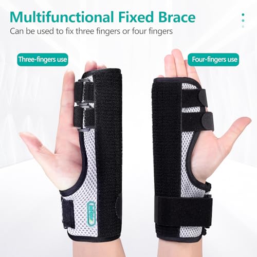 Lefeke Trigger Finger Splint, Multi Finger Brace for Middle, Index, Pinky, or Ring Fingers, Hand Brace with Finger Support for Metacarpal Fracture, Straightening Immobilizer for Broken Fingers,